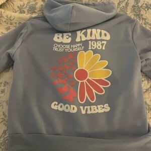 Cute Blue Flower Hoodie